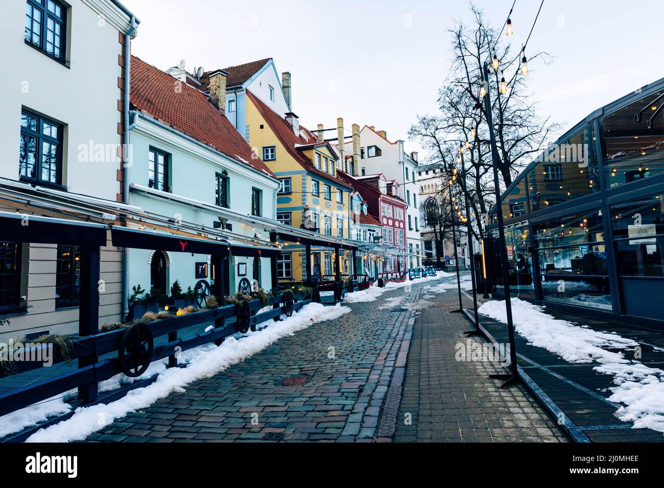 Riga Old Town. Medieval Gothic Architecture. Riga the capital of Latvia. Baltic States. Europe. Stock Photo