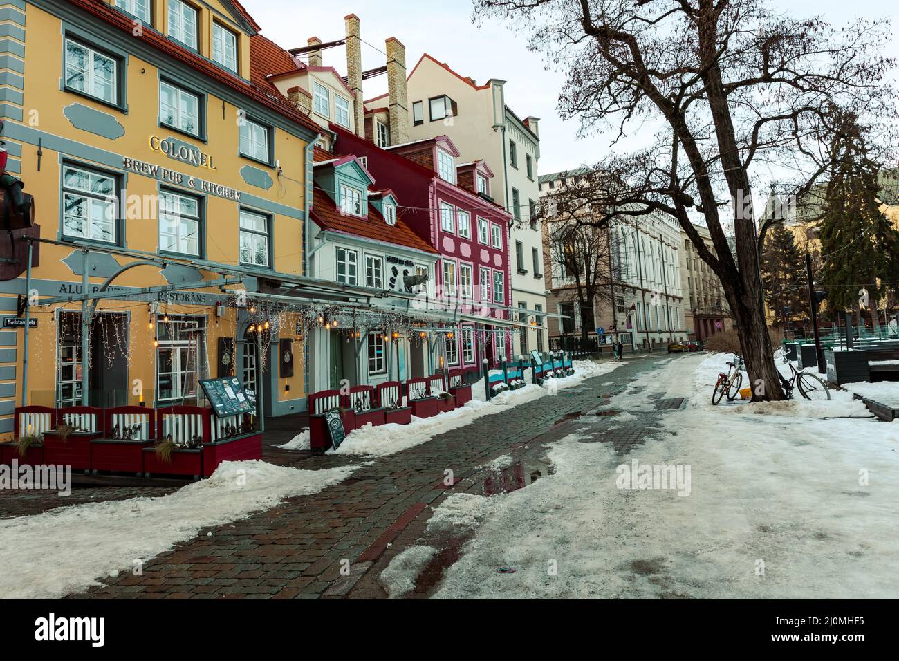 Riga Old Town. Medieval Gothic Architecture. Riga the capital of Latvia. Baltic States. Europe. Stock Photo