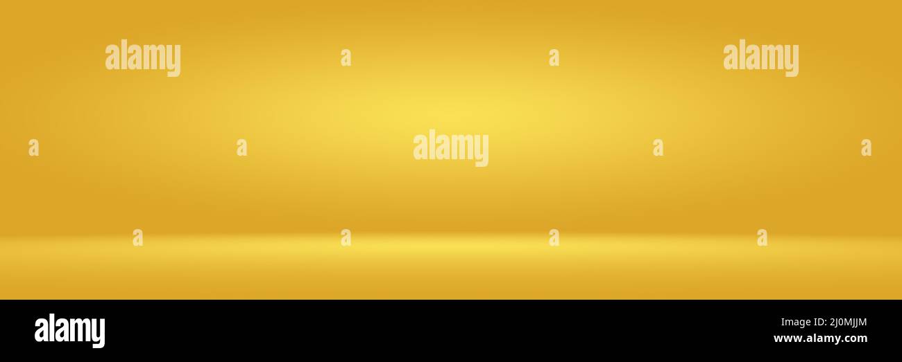 Gold shiny backdrop with variating hues studio background. Stock Photo
