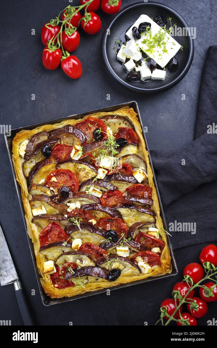 Traditional French Tarte with eggplant Stock Photo Alamy