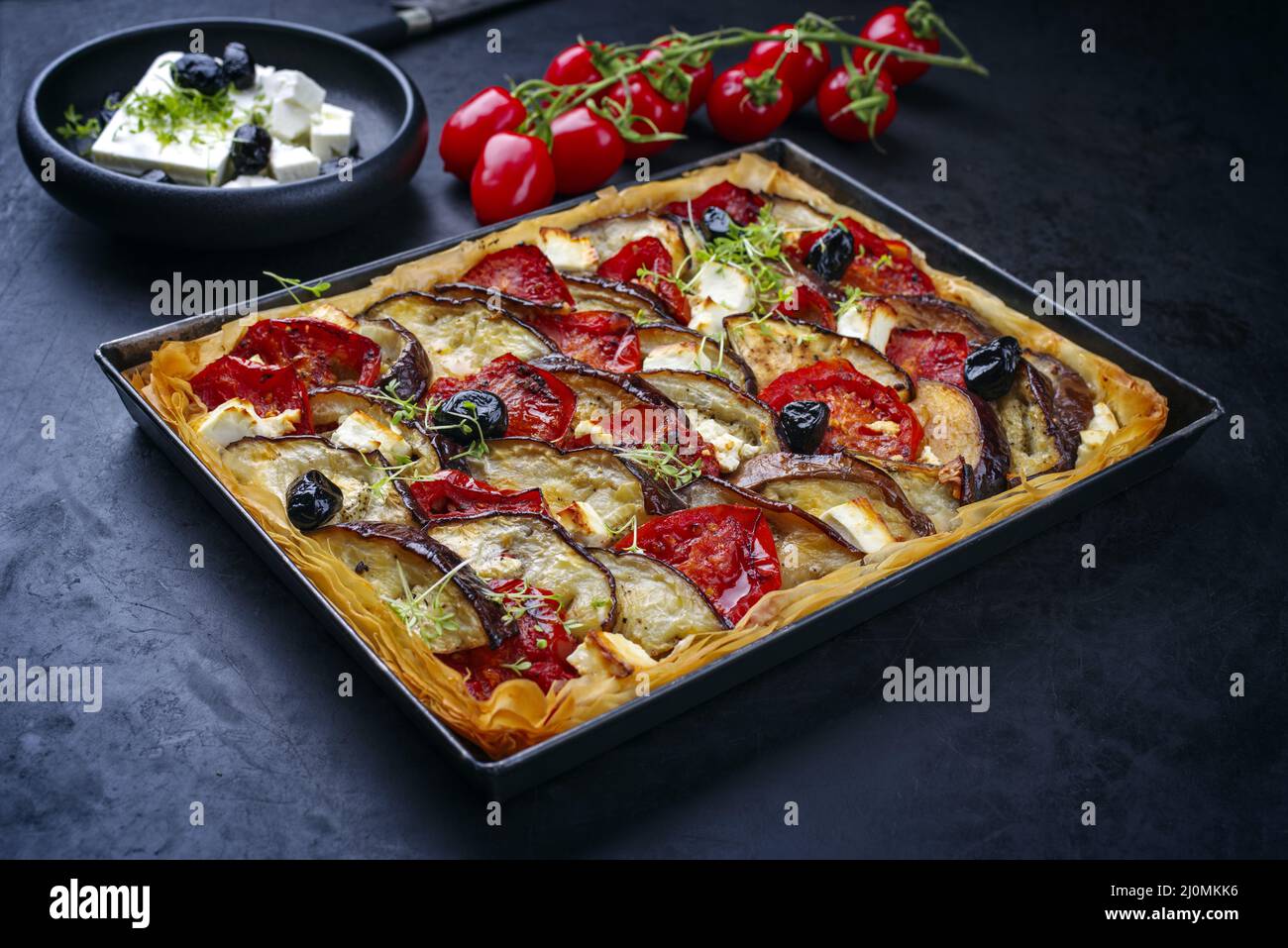 Traditional French Tarte with eggplant Stock Photo Alamy