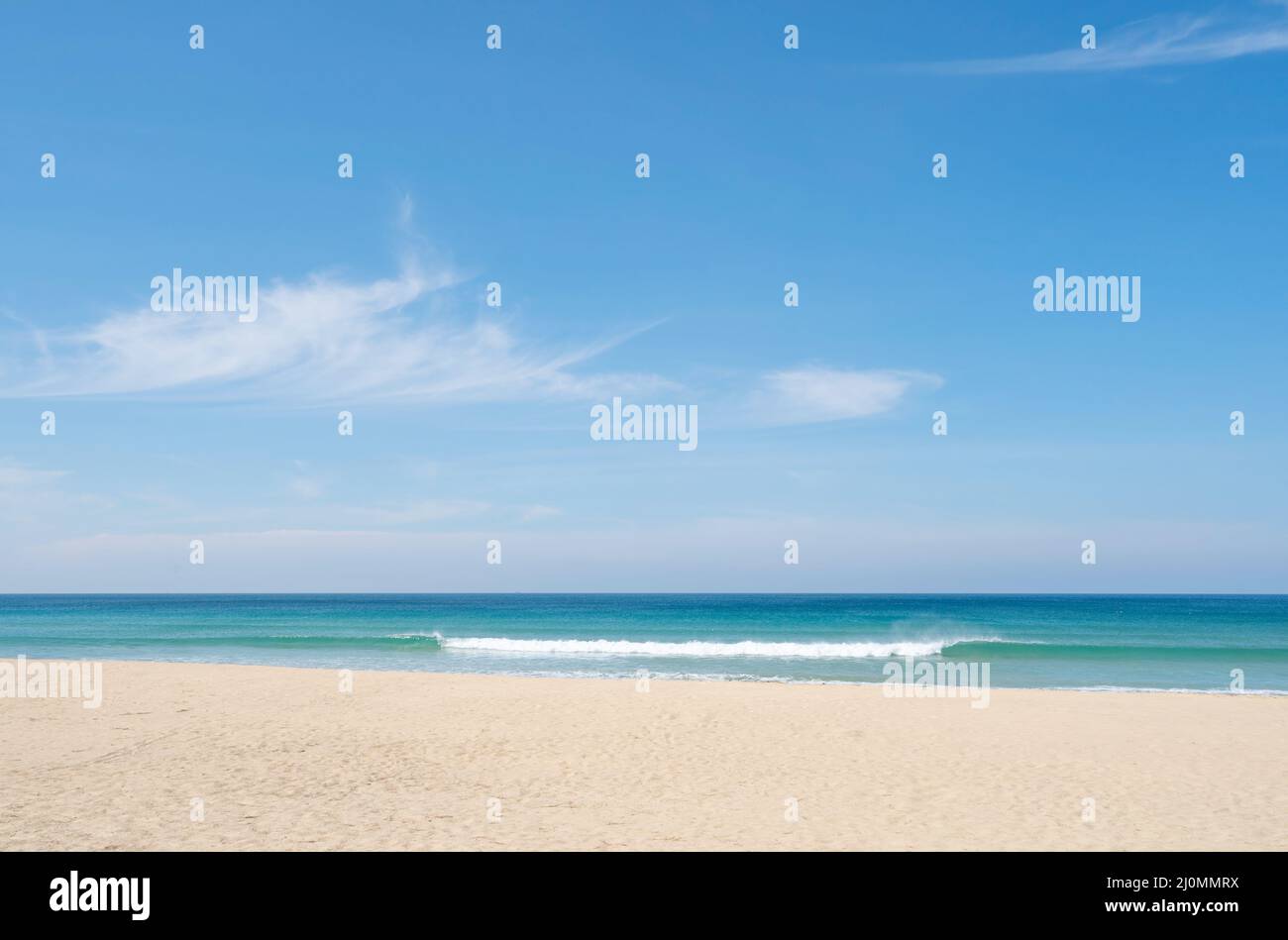 Phuket sea Beautiful tropical sandy beach with blue ocean and blue sky ...