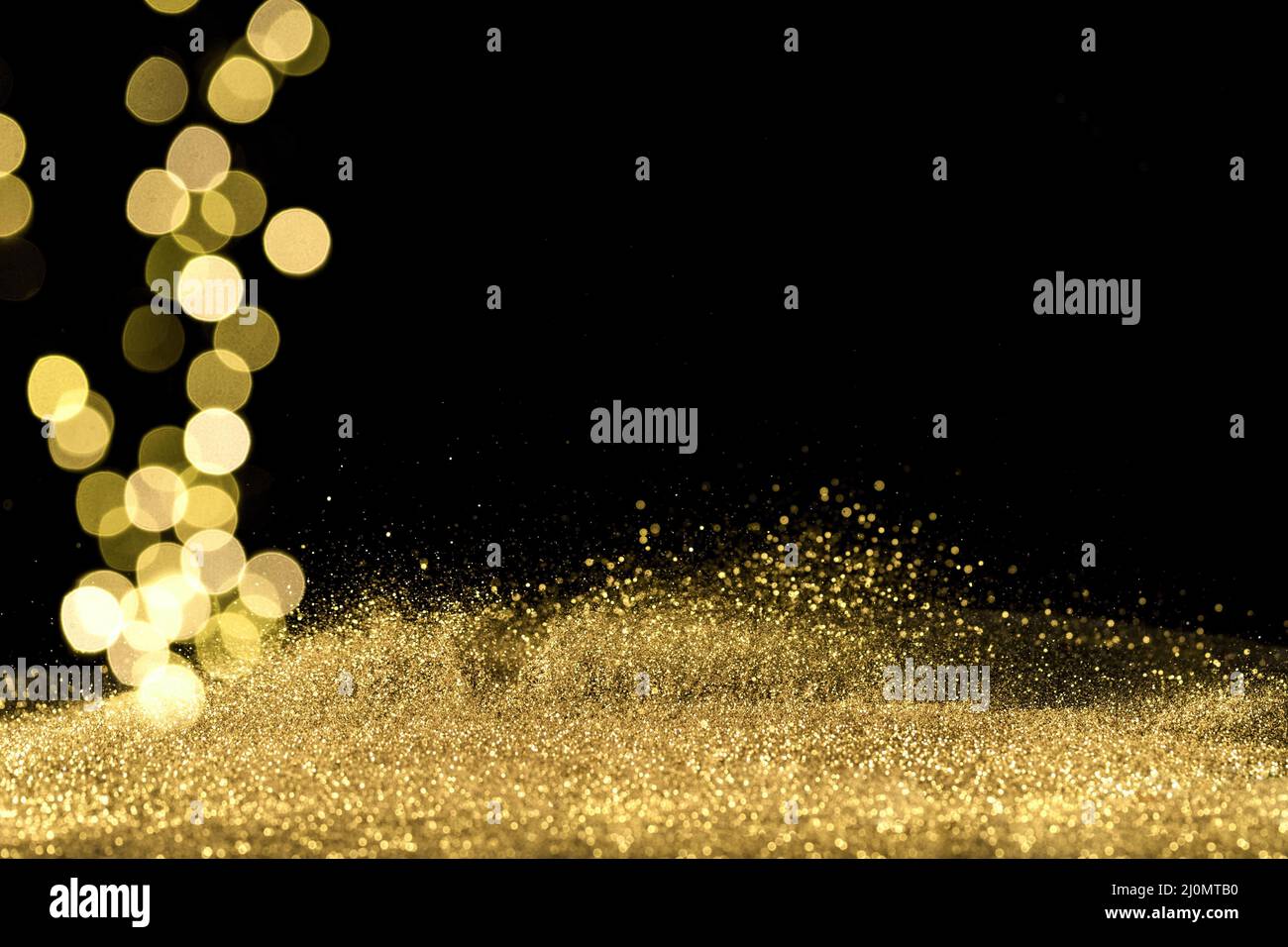 Close up bokeh lights with golden glitter Stock Photo - Alamy