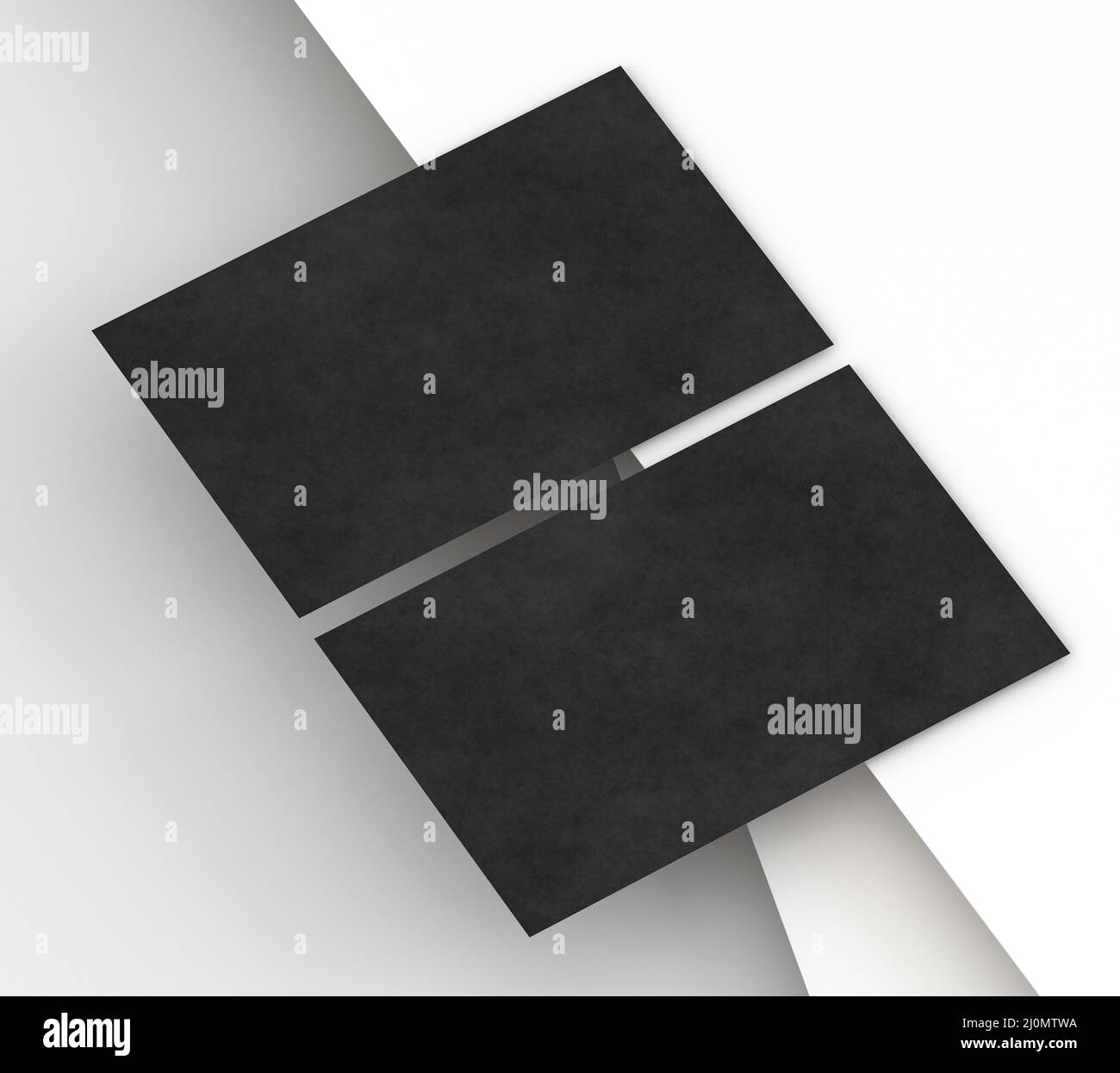 Blank corporate stationery black business card paper Stock Photo Alamy