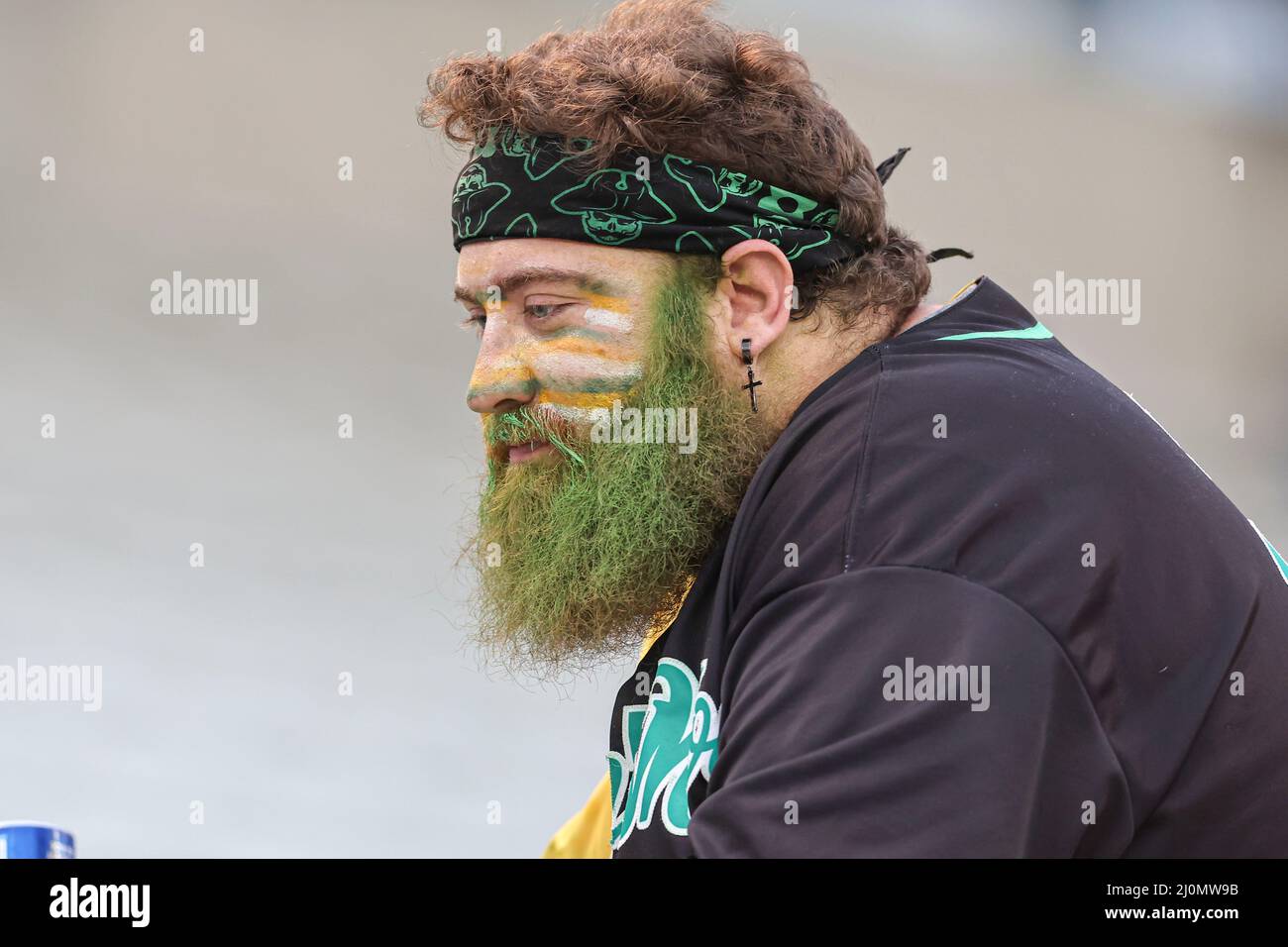 St. Petersburg, United States. 19th Mar, 2022. St. Petersburg, FL. USA; Tampa  Bay Rowdies forward Jake LaCava (19) shoots on goal during pregame warmups  prior to a USL soccer game against the