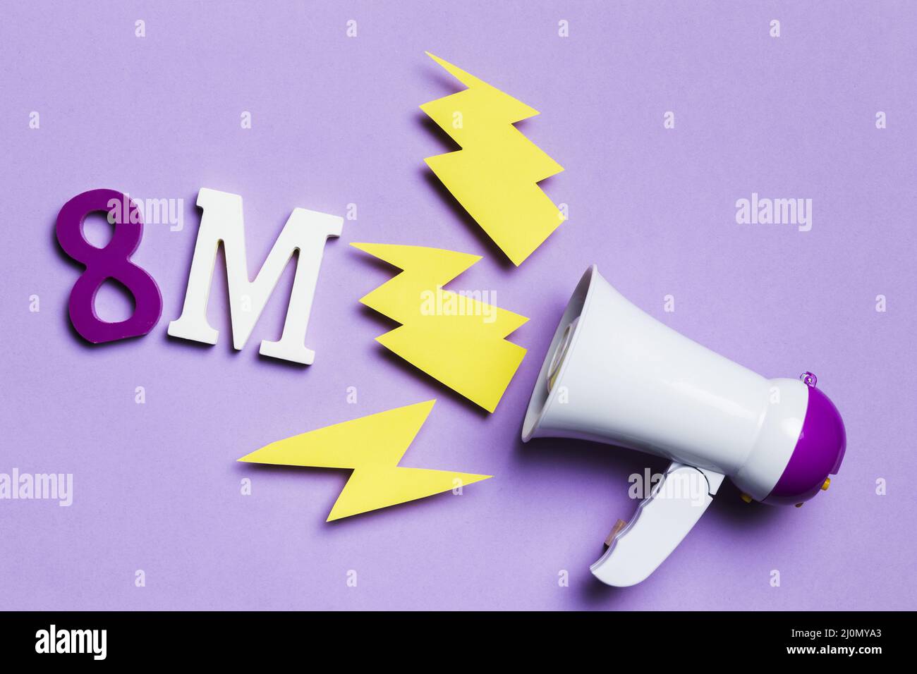 8th march with thunders megaphone Stock Photo