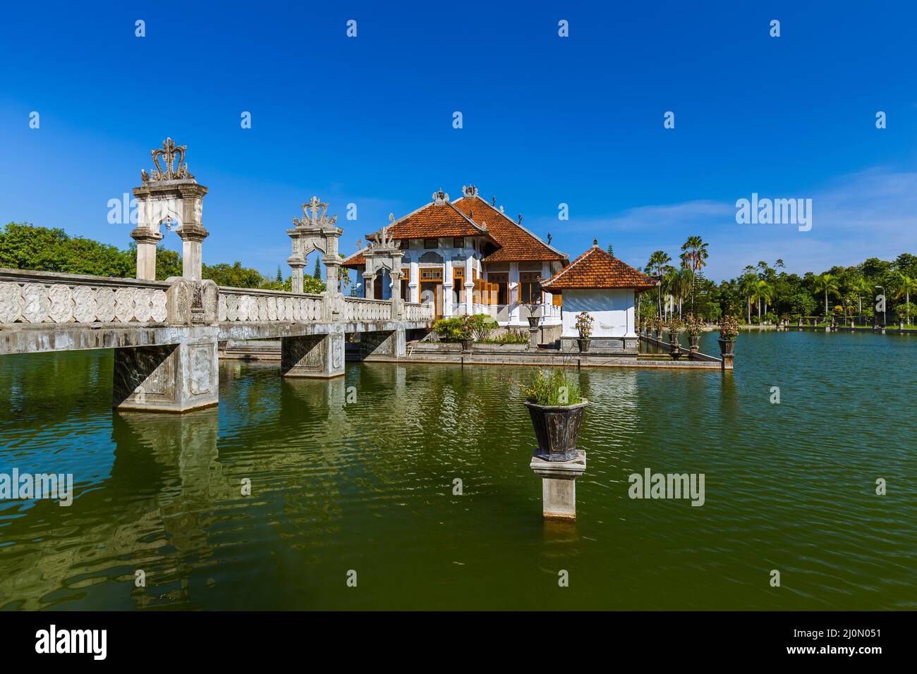 Water Palace Taman Ujung in Bali Island Indonesia Stock Photo