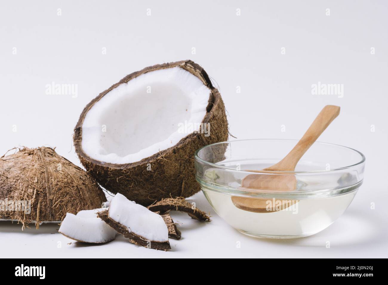 Close up shot transparent coconut oil Stock Photo - Alamy