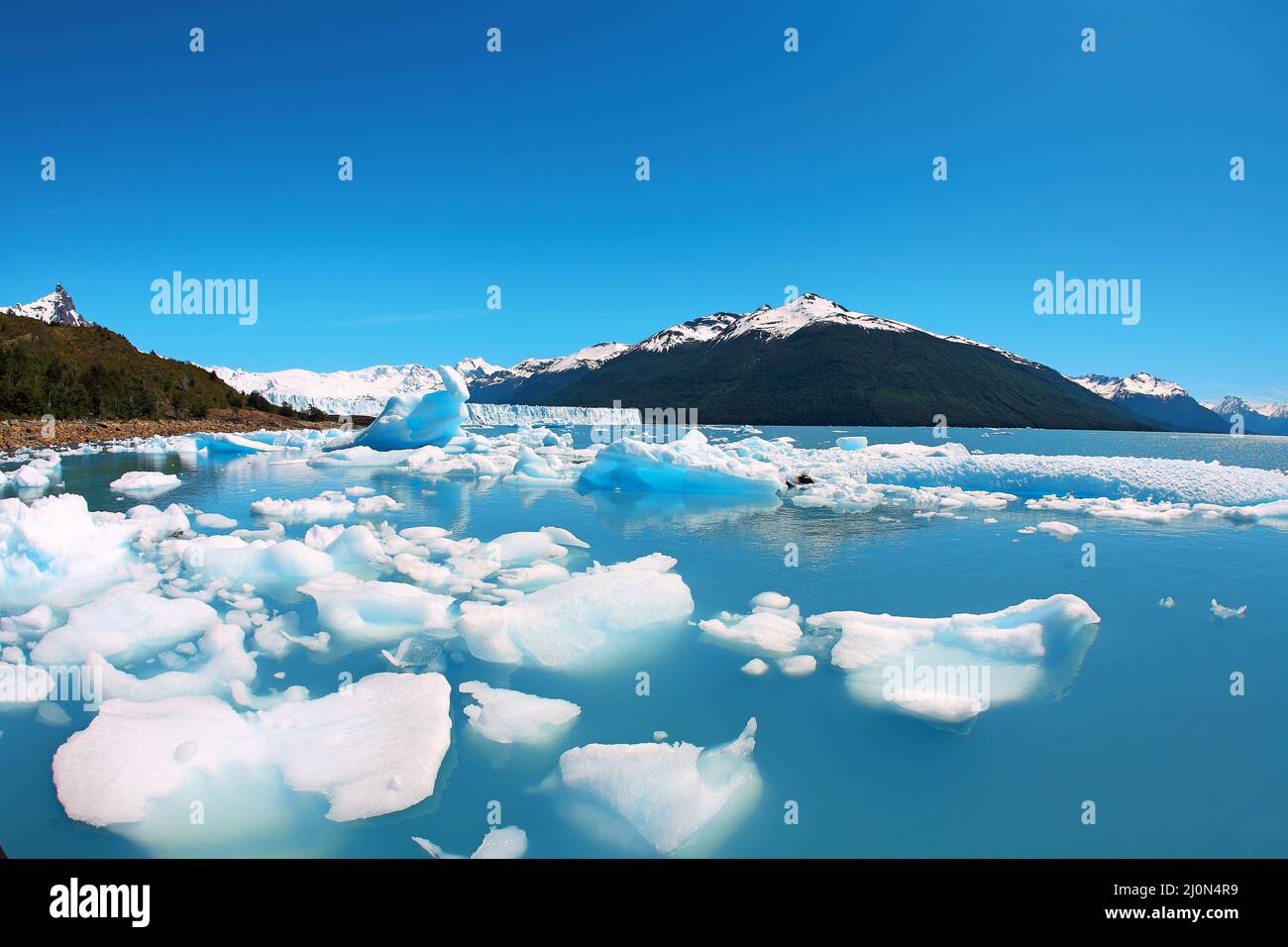 Melting ice at Perito Moreno Glacier, Santa Cruz Province, Patagonia, Argentinia Stock Photo