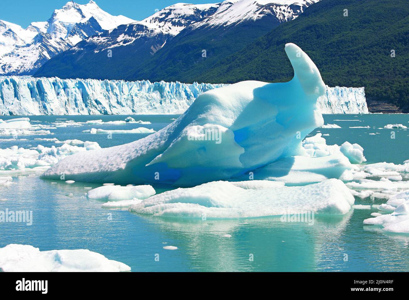 Melting ice at Perito Moreno Glacier, Santa Cruz Province, Patagonia, Argentinia Stock Photo