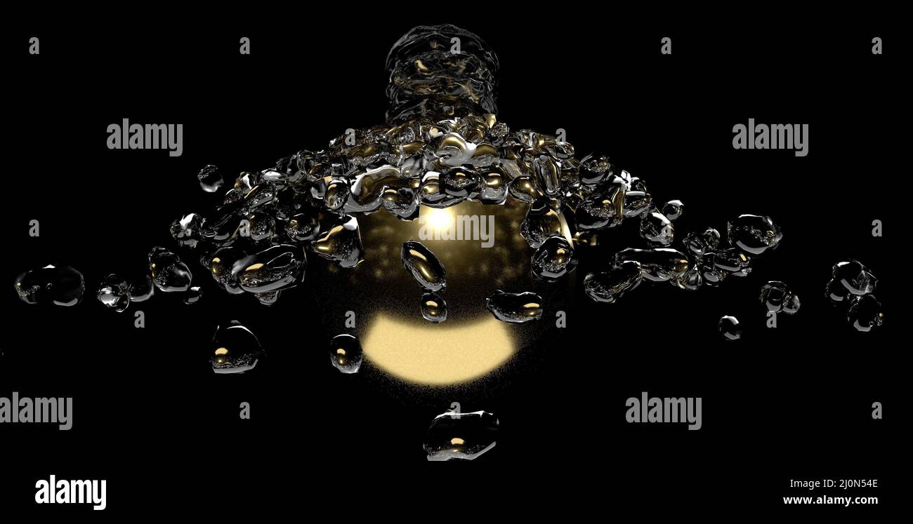 3d render drops yellow liquid hi-res stock photography and images - Alamy