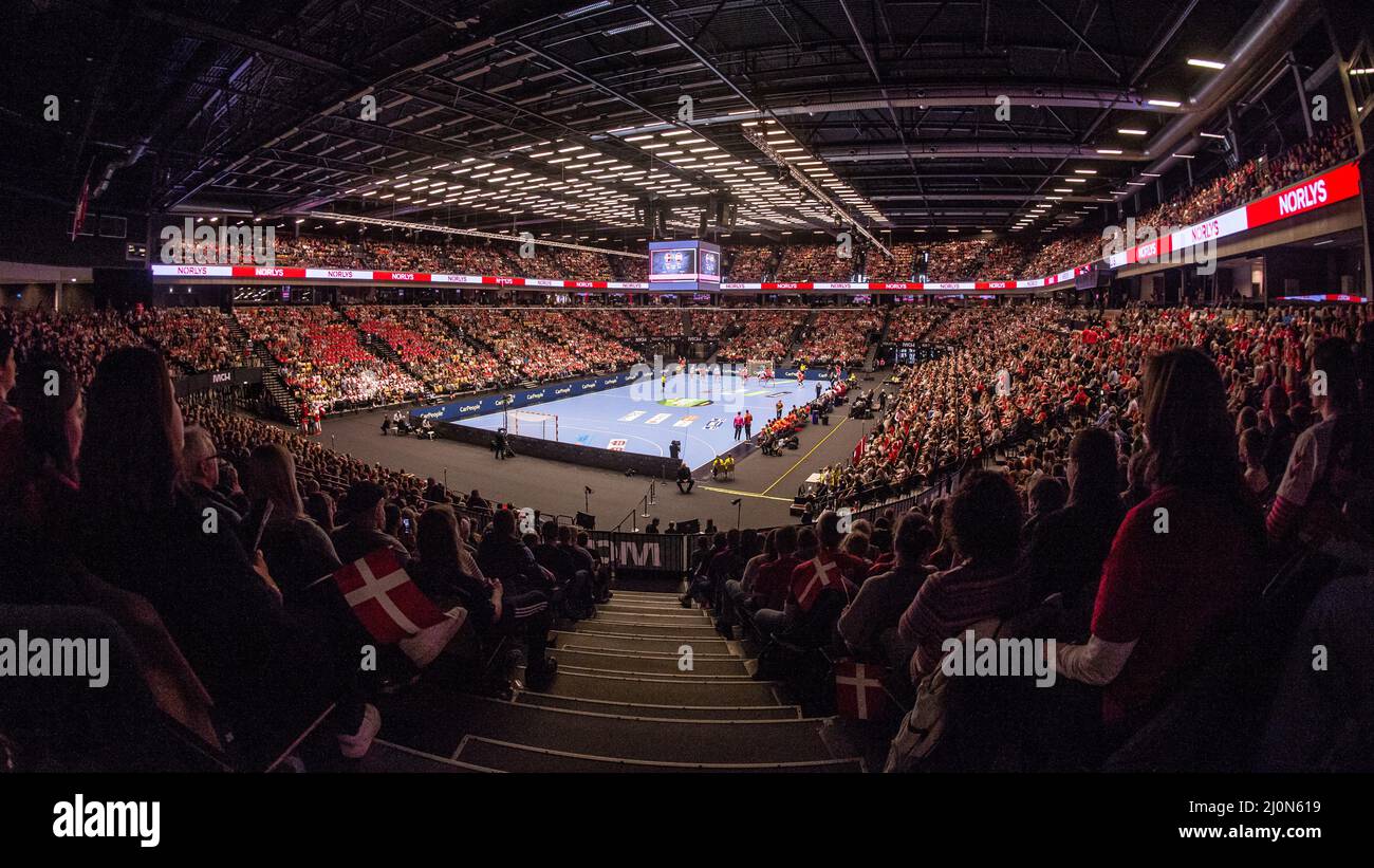 Herning, Denmark. 19th Mar, 2022. Jyske Bank Boxen seen during the Norlys Golden League 2022 match between Denmark and Spain in Herning. (Photo Credit: Gonzales Photo/Alamy Live News Stock Photo