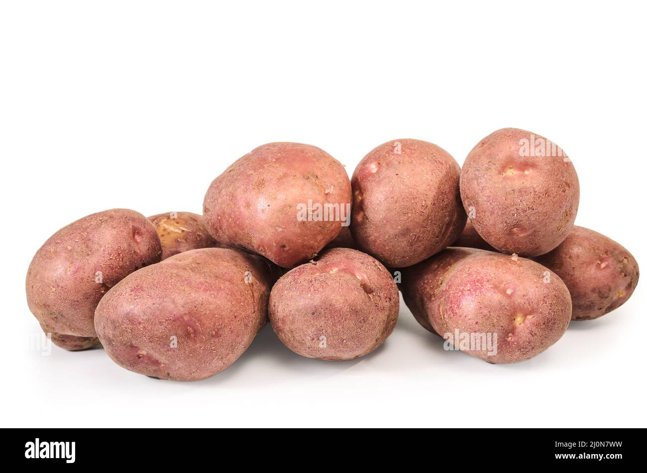 Ripe potatoes on white background with soft shadow Stock Photo