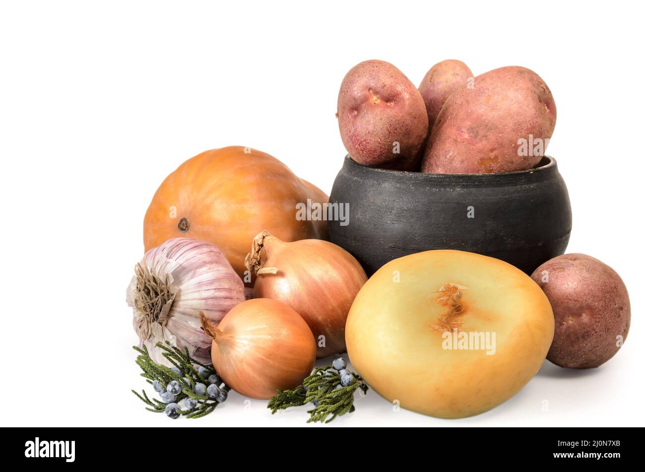 Ripe vegetables on a white plate with soft shadow Stock Photo