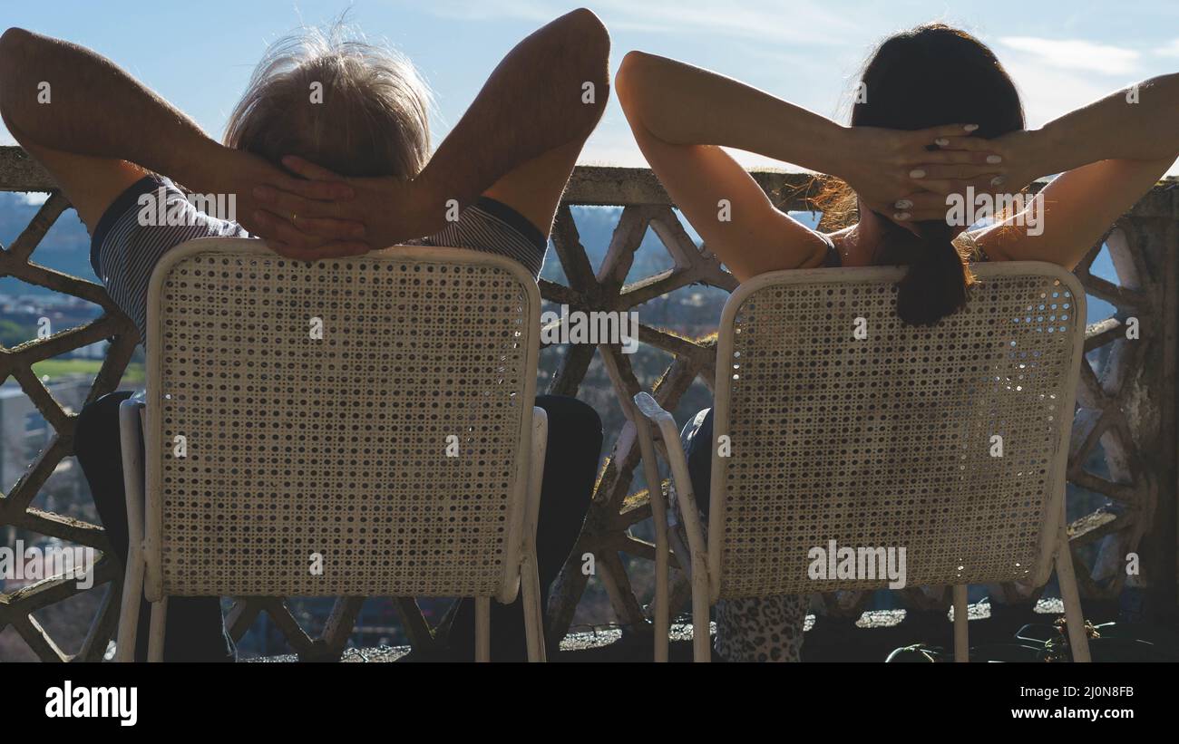 man and woman sunbathe Stock Photo Alamy