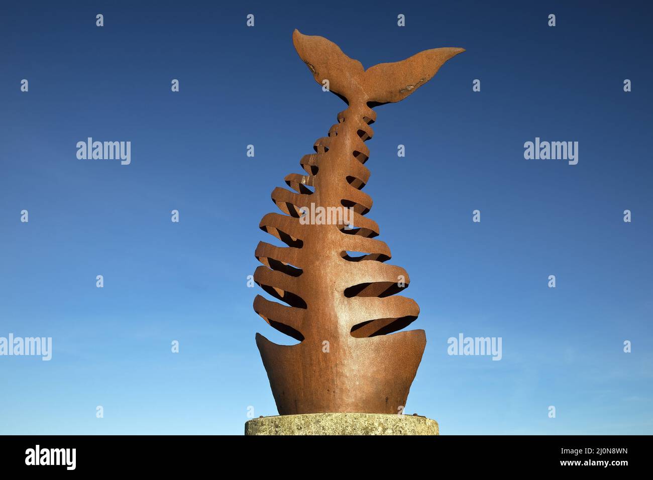 Sculpture titled Piranha, colloquially called herringbone, Greetsiel, Germany, Europe Stock Photo