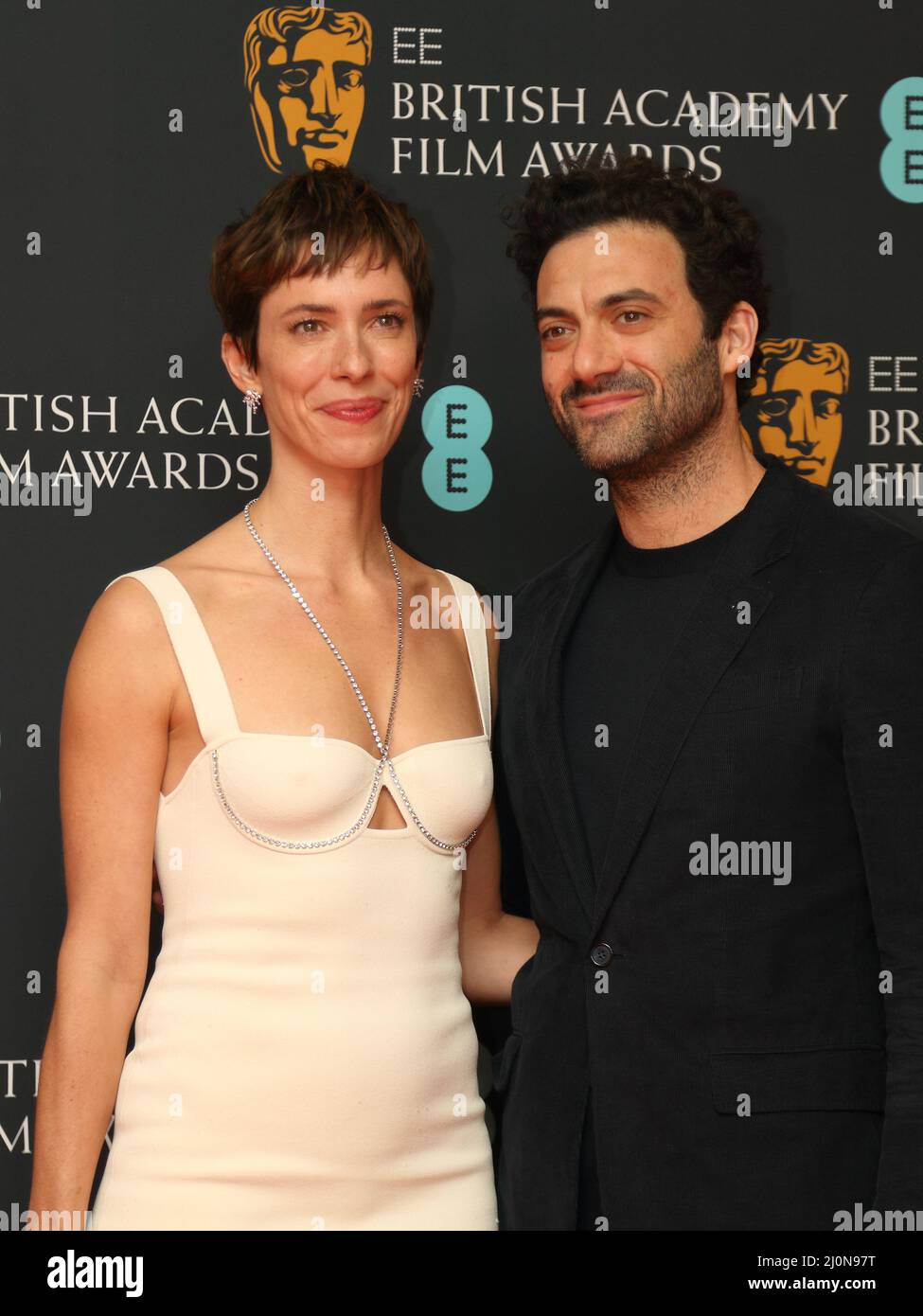 London, UK, 12th Mar 2022, English actress Rebecca Hall and American actor Morgan Spector attend the British Academy Film Awards Nominees' Reception. Stock Photo