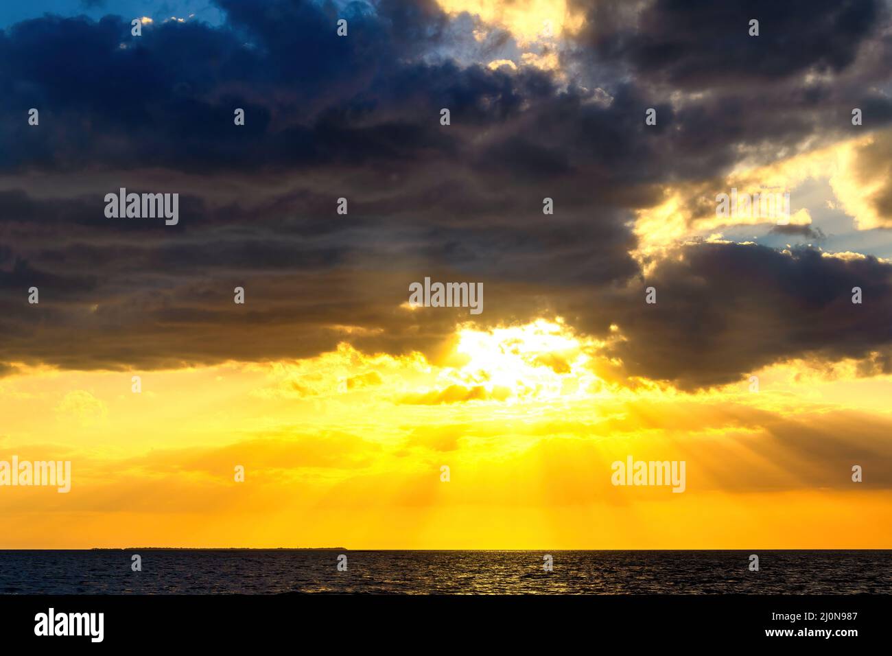 Sunset in Biscayne Bay, Florida, USA Stock Photo