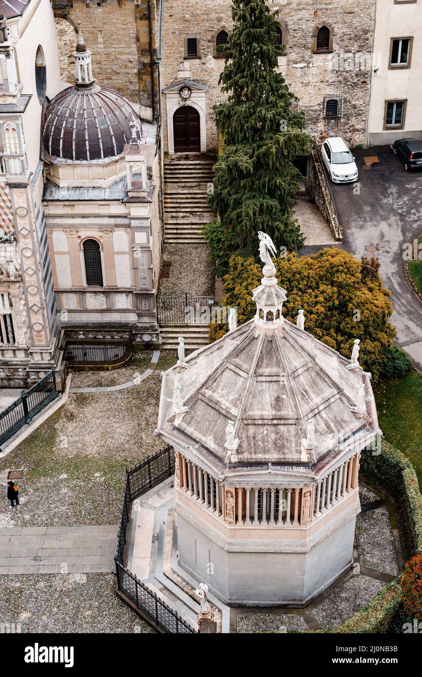 Baptistery of Basilica of Santa Maria Maggiore in Citta Alta. Bergamo. Top view Stock Photo