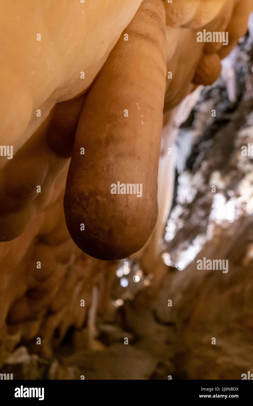 A view of the Gruta de las Maravillas Cave in Aracena Stock Photo