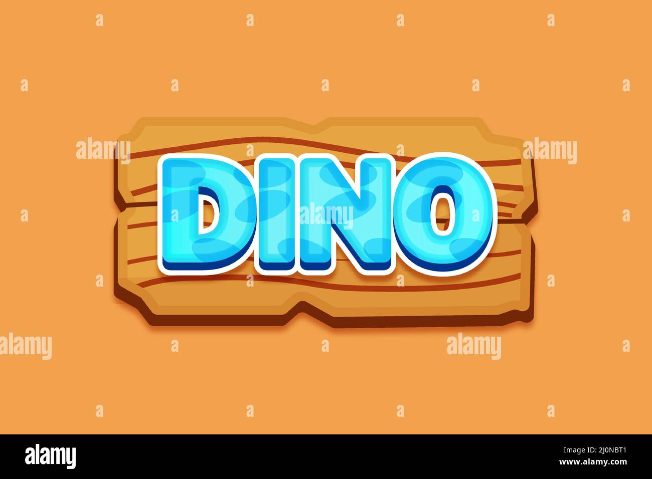 Editable text effects Dino , words and font can be changed Stock Vector