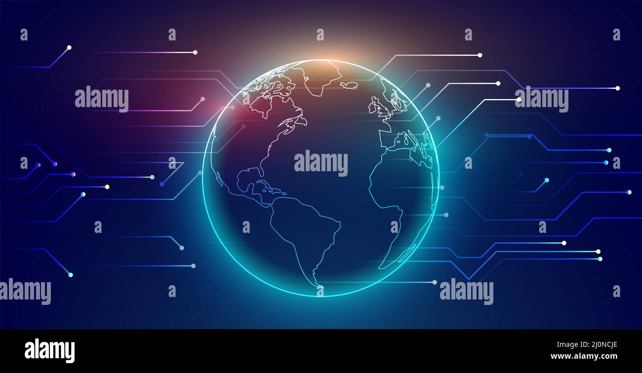 digital global connection network technology background design Stock ...