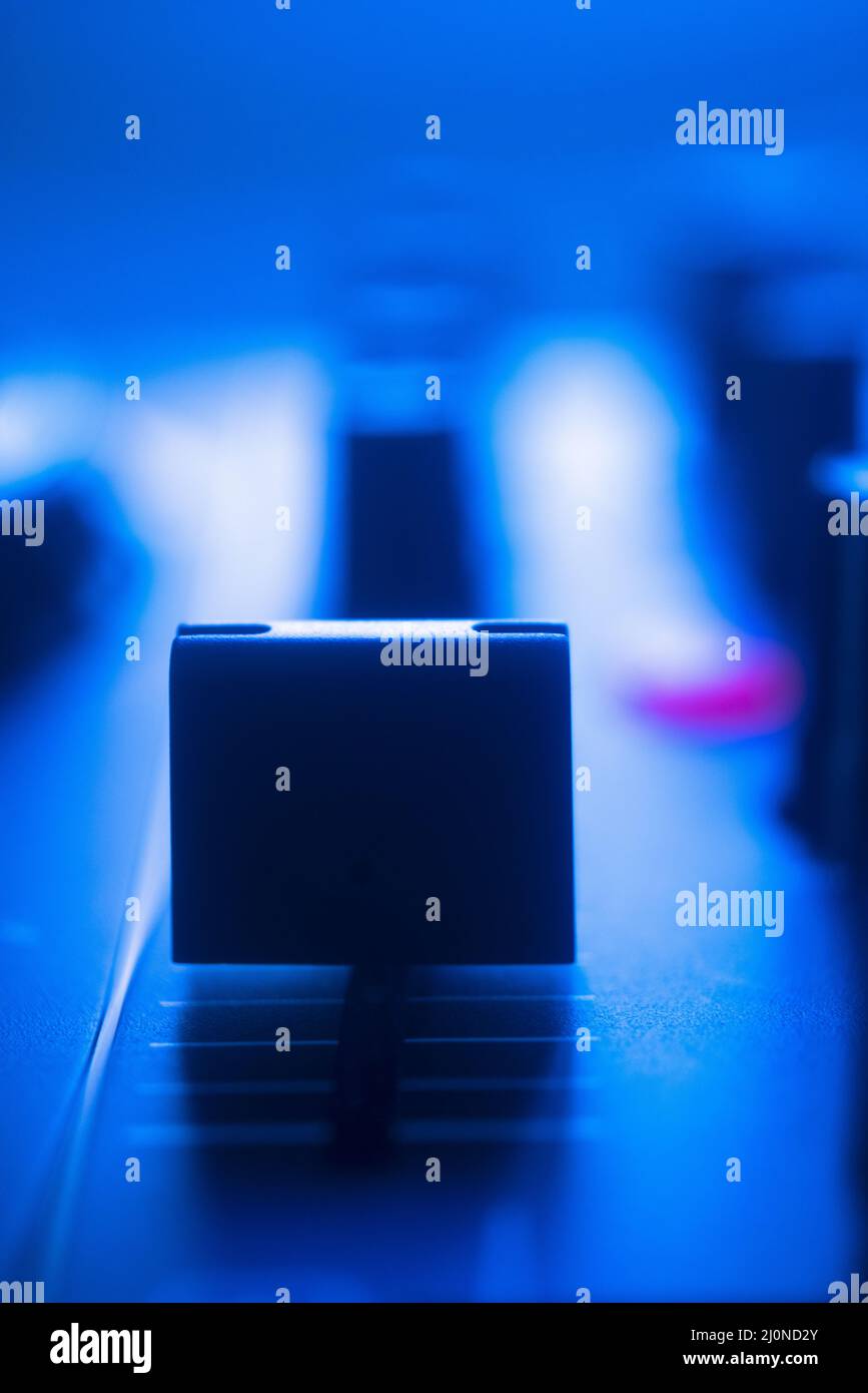 DJ mixing desk turntable Stock Photo Alamy