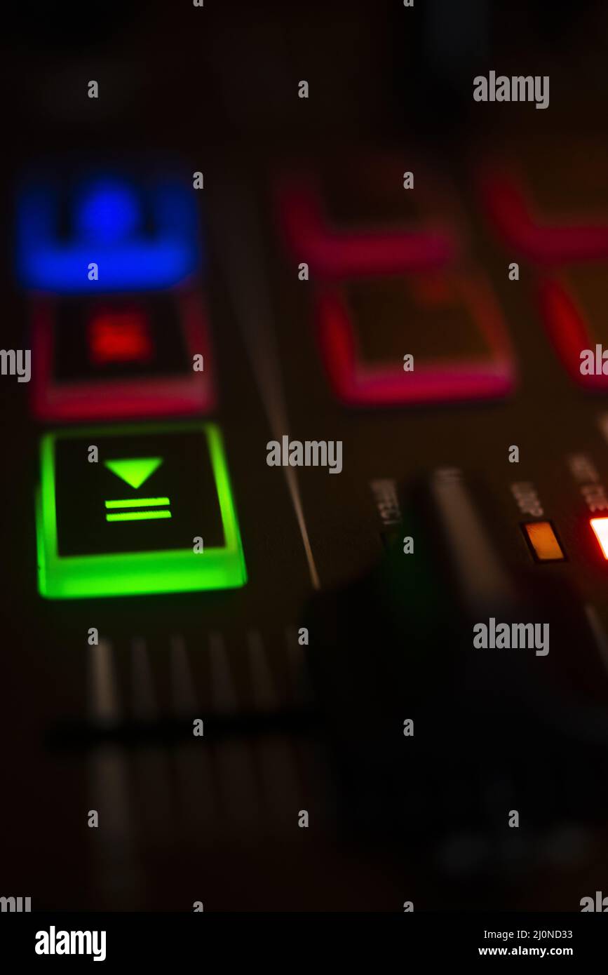 DJ mixing desk turntable Stock Photo Alamy