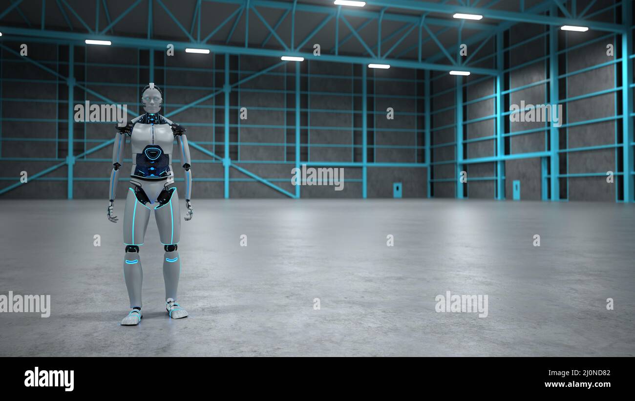 Humanoid Robot Industry Hall Stock Photo - Alamy