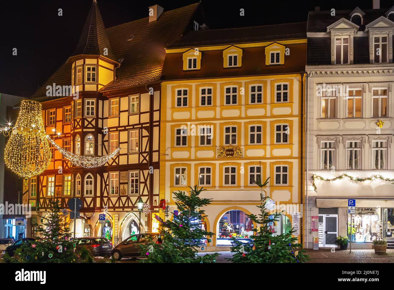 Fulda downtown in evening, Germany Stock Photo