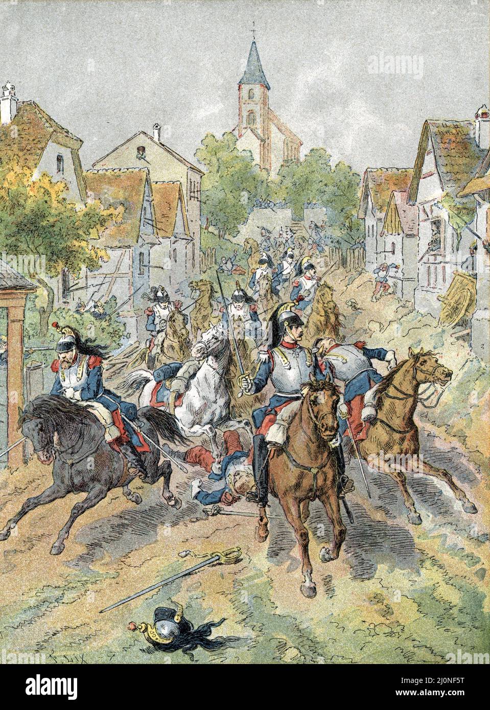 Guerre de 1870 : charge de cuirassiers lors de la Bataille de ...