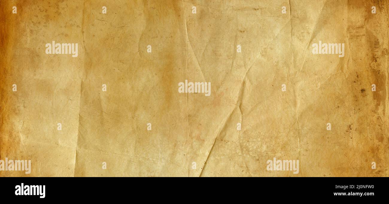 Old brown crumpled paper texture background Stock Photo