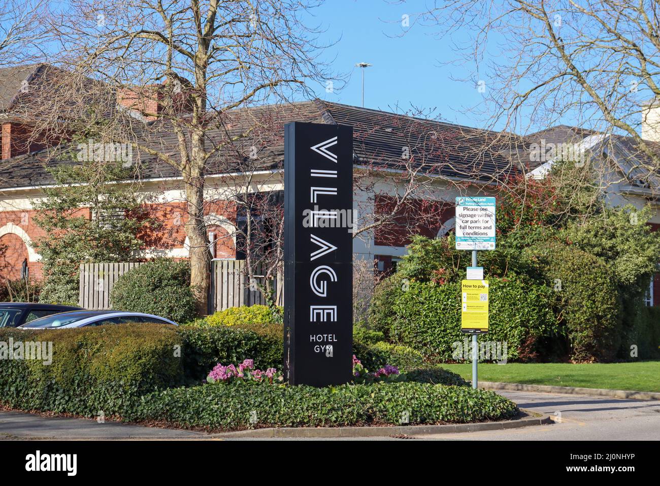 View of The Village Hotel, Ewloe (St David's, Chester) North Wales Stock Photo