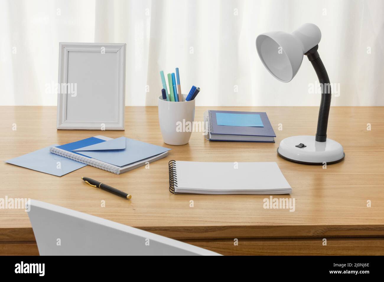 Workspace composition with notebook (1). High quality and resolution beautiful photo concept Stock Photo