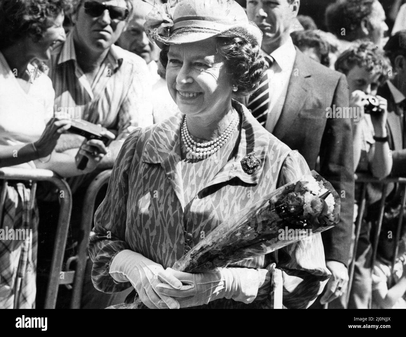 Queen Elizabeth II at the Royal Welsh Show. 21st July 1983 Stock Photo ...