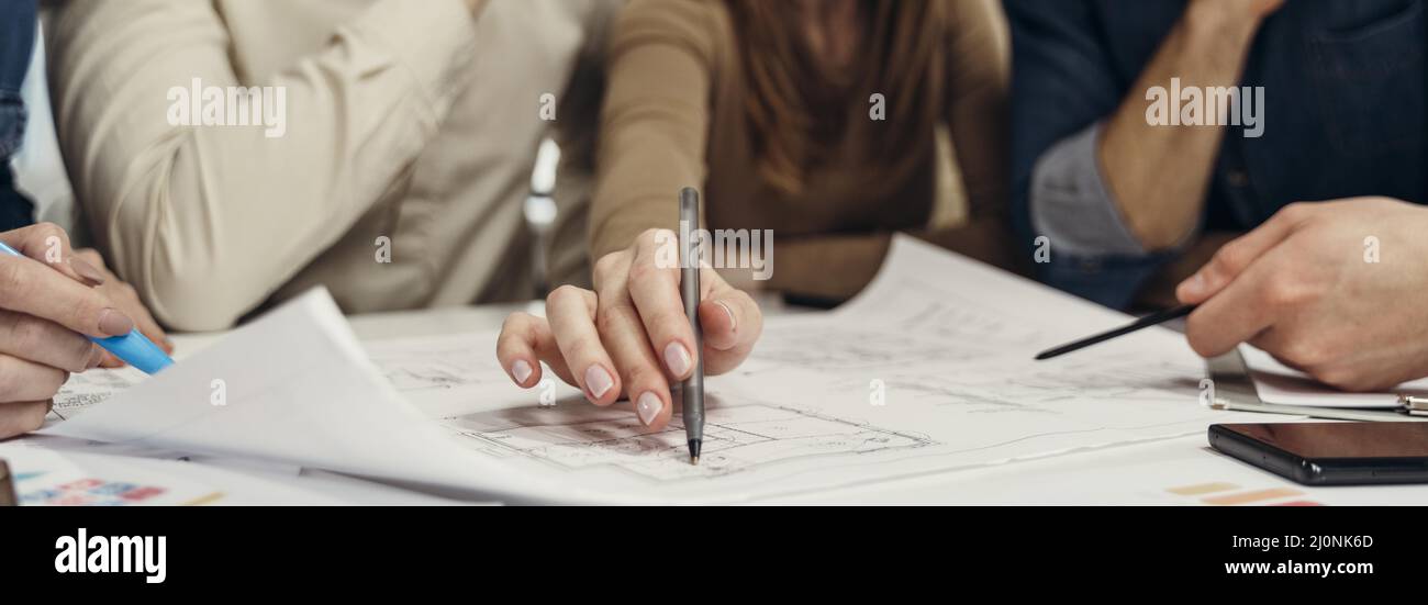 People working business project together . High quality and resolution beautiful photo concept Stock Photo