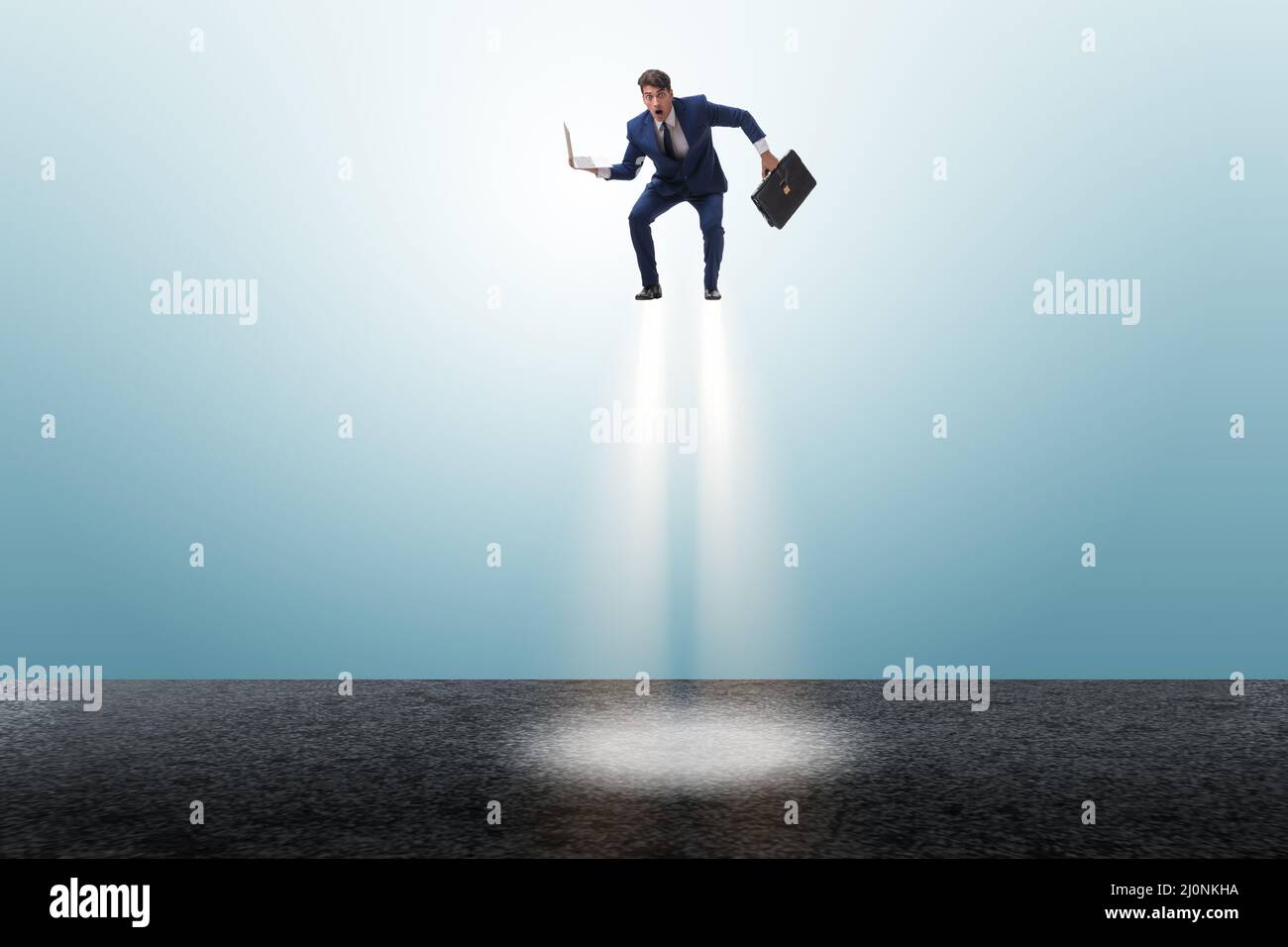 Businessman in career and start-up concept Stock Photo