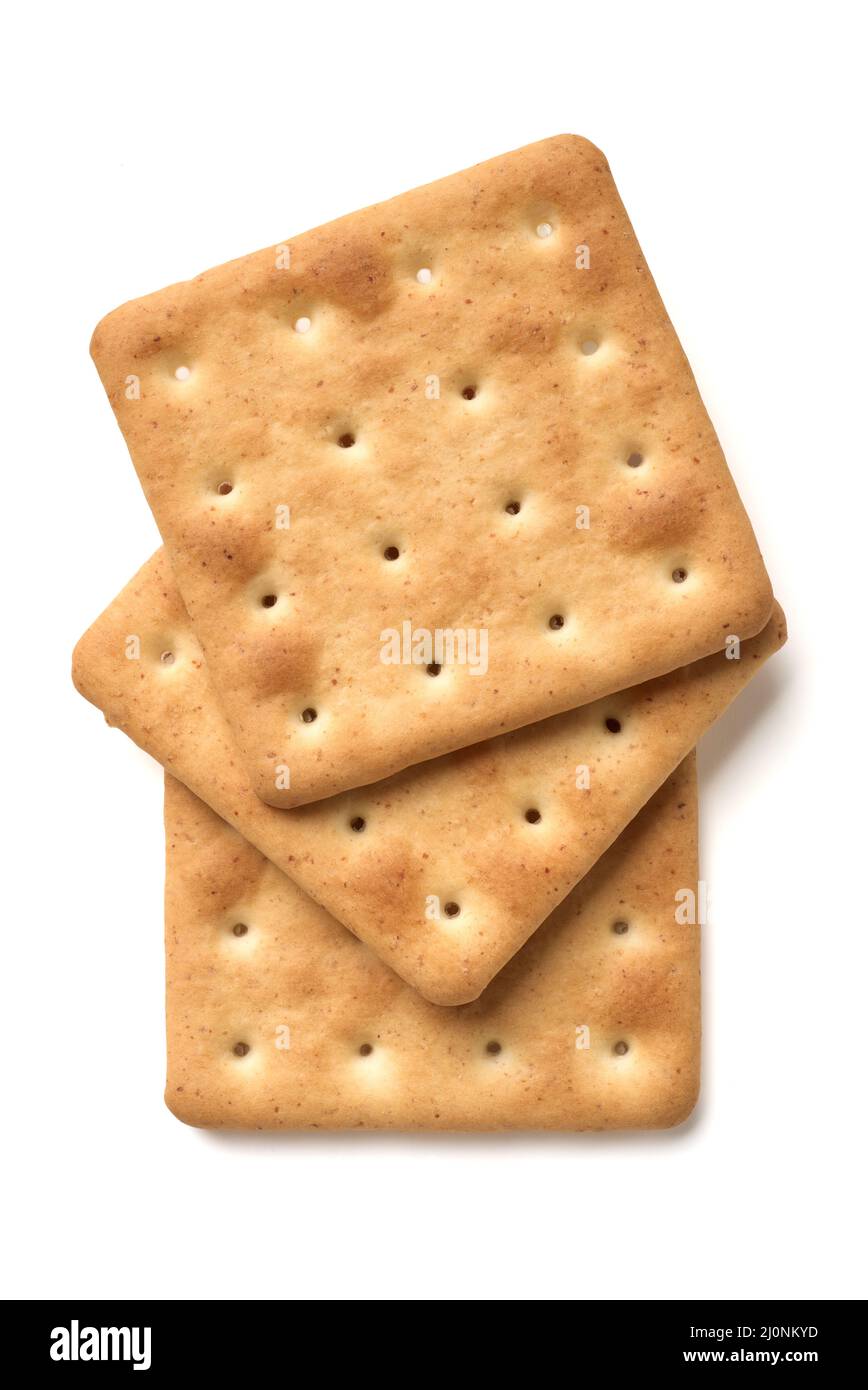 Traditional dry biscuits, water crackers, hardtacks, group isolated on