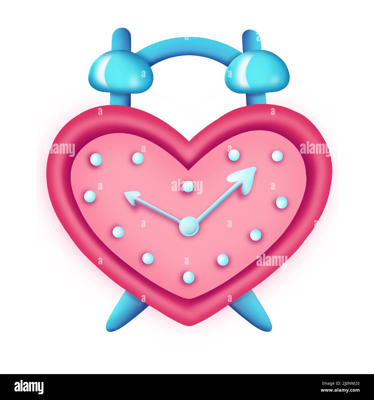 Heart shaped alarm clock.Design for Valentines Day Stock Photo