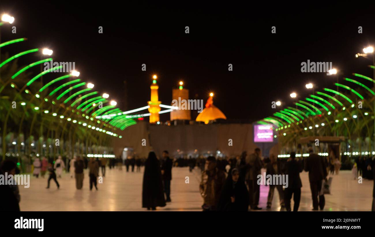 karbala, Iraq - february 23, 2015: photo of imam husien shrinei in karbala city Stock Photo