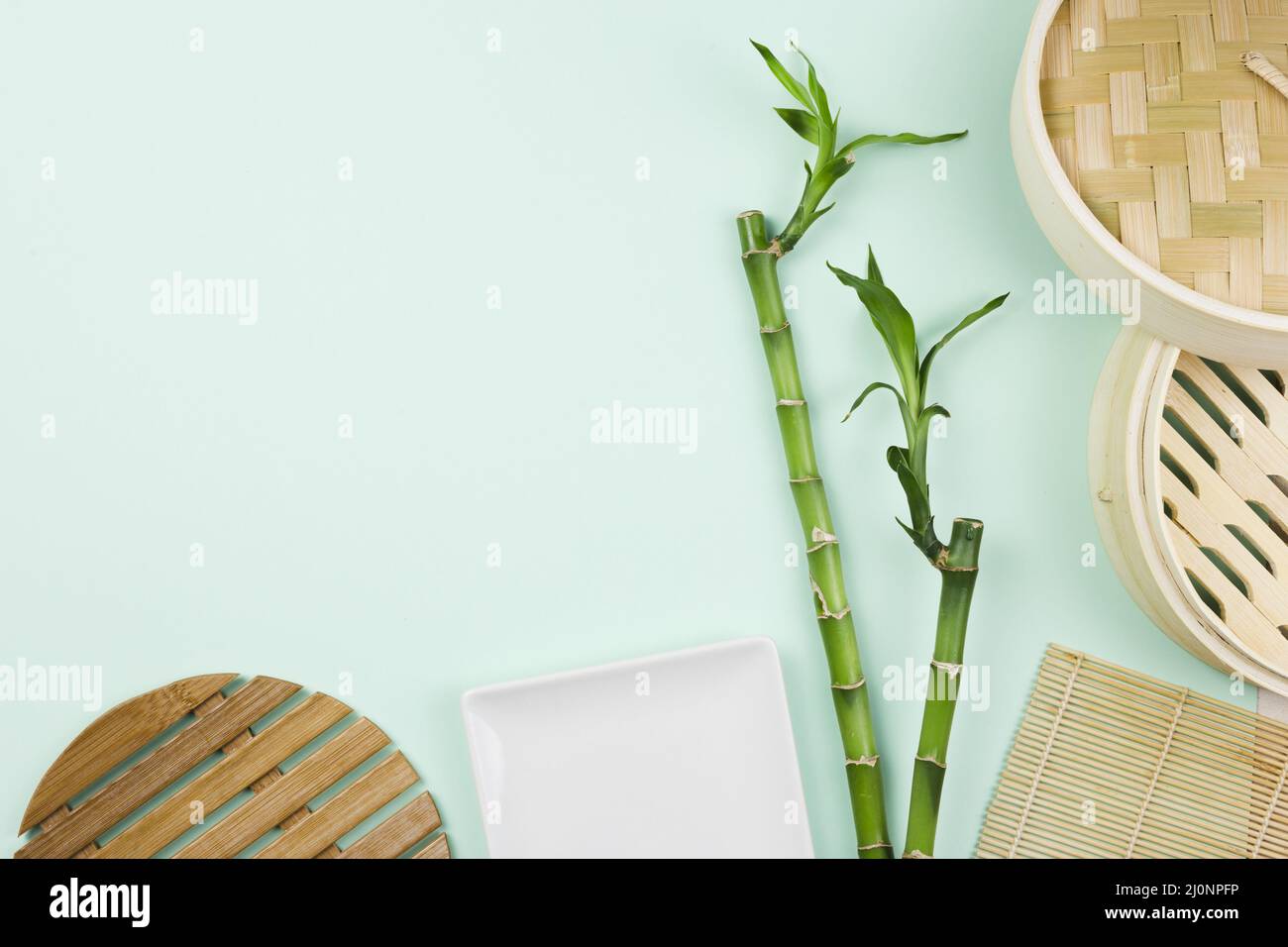 Top view asian tableware. High quality and resolution beautiful photo concept Stock Photo