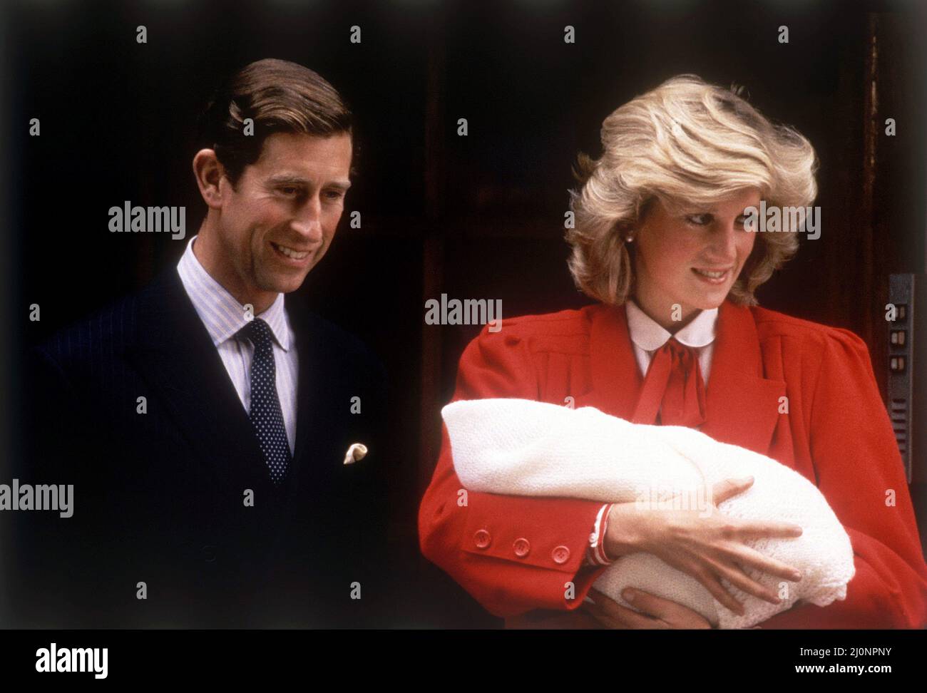 Prince Charles & Princess Diana leaving hospital after the birth of