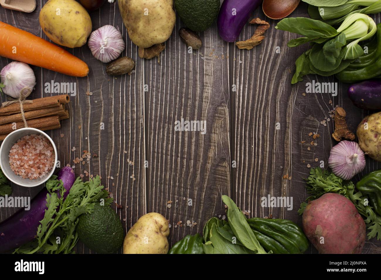 Top view frame mix vegetables. High quality and resolution beautiful photo concept Stock Photo