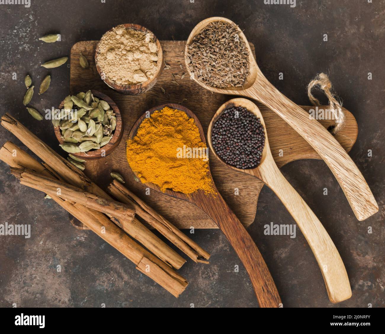 Top view delicious indian spices. High quality and resolution beautiful photo concept Stock Photo