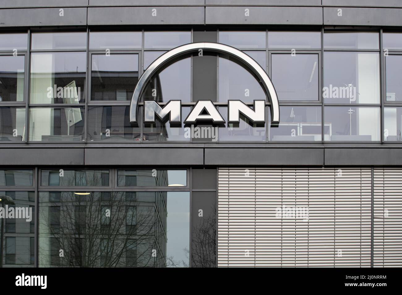 Bureaus of MAN ( Maschinenfabrik Augsburg-Nuernberg ) seen in the Parstadt Schwabing in Munich, Germany. (Photo by Alexander Pohl/Sipa USA) Stock Photo