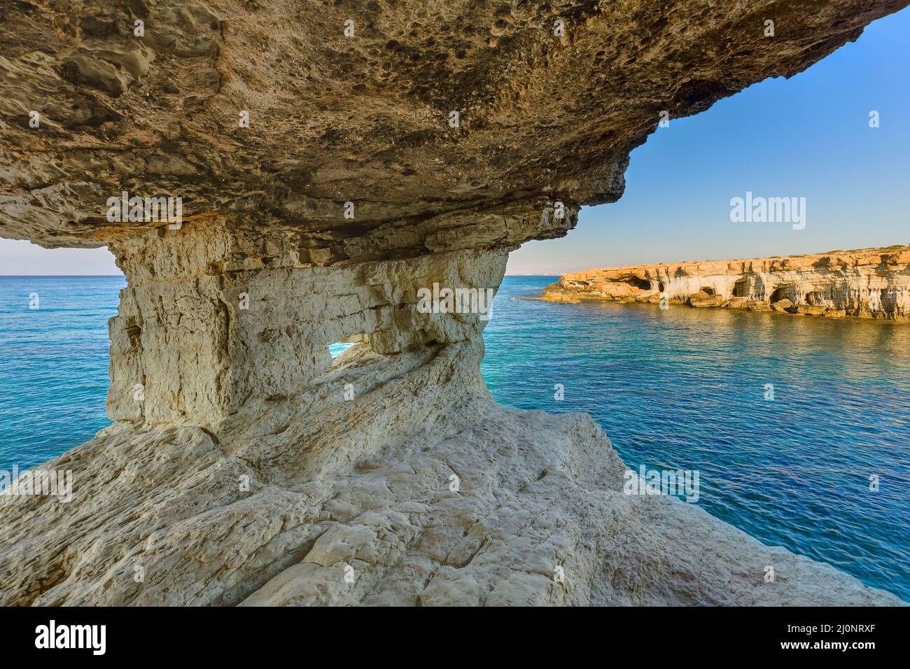 Famous Sea Caves in Ayia Napa Cyprus Stock Photo