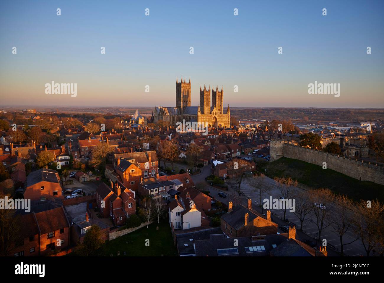 Lincoln Cathedral 2022, Lincoln Minster, or the Cathedral Church of the Blessed Virgin Mary of Lincoln 2022- NO SCAFFOLDING Stock Photo