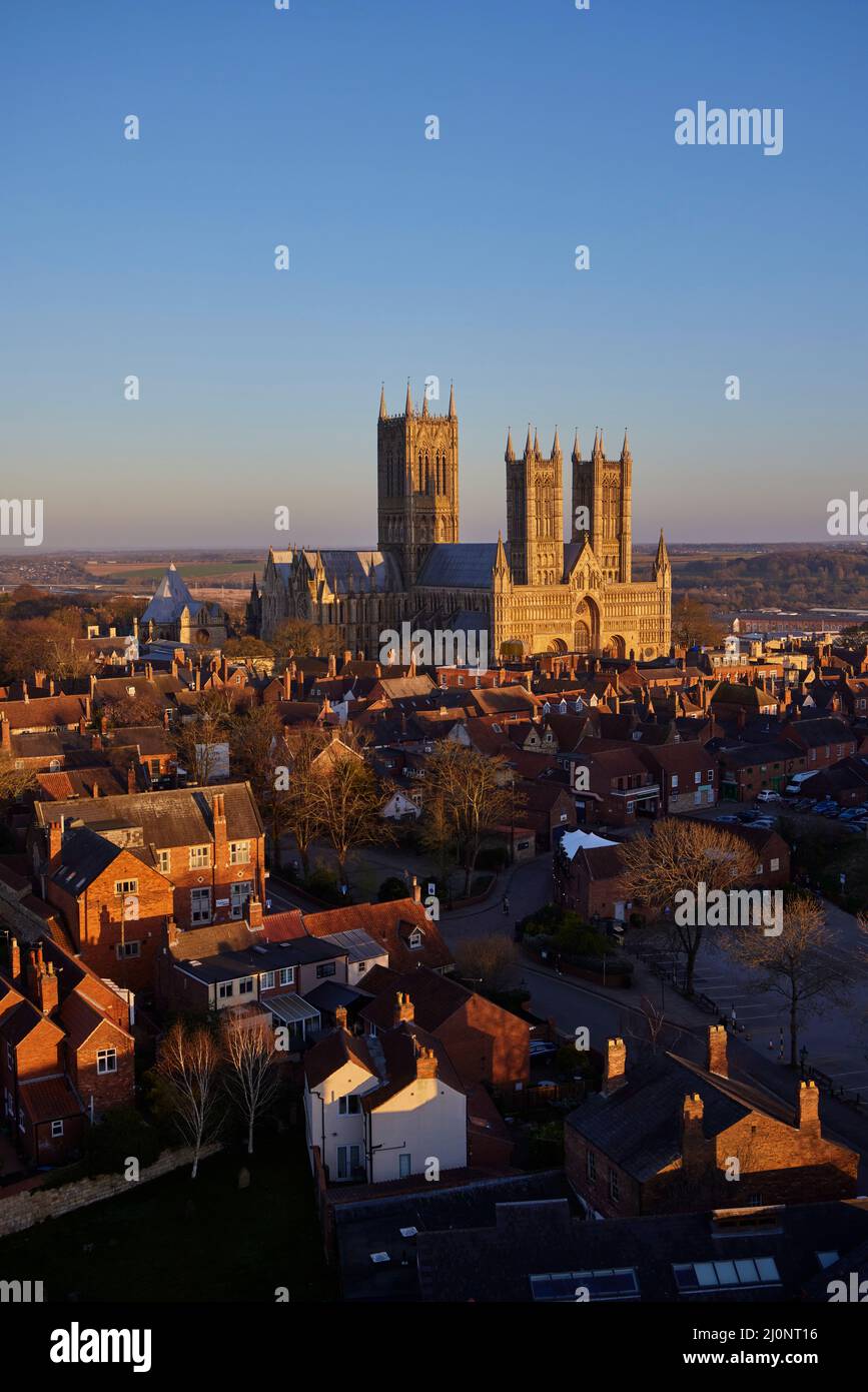 Lincoln Cathedral 2022, Lincoln Minster, or the Cathedral Church of the Blessed Virgin Mary of Lincoln 2022- NO SCAFFOLDING Stock Photo