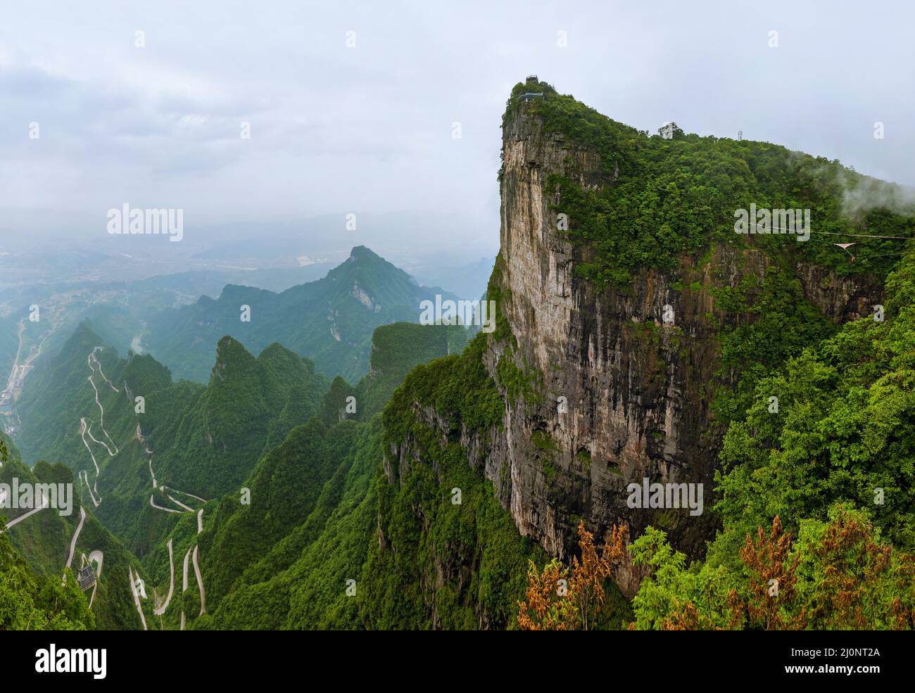Panorama of Tianmenshan nature park - China Stock Photo