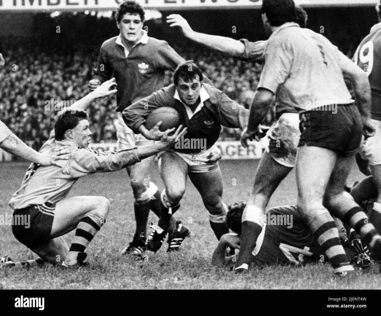 Wales 9-28 Australia, Rugby Union International, Australia Tour, National Stadium, Cardiff, Wales, 24th November 1984. David Bishop in action. Stock Photo